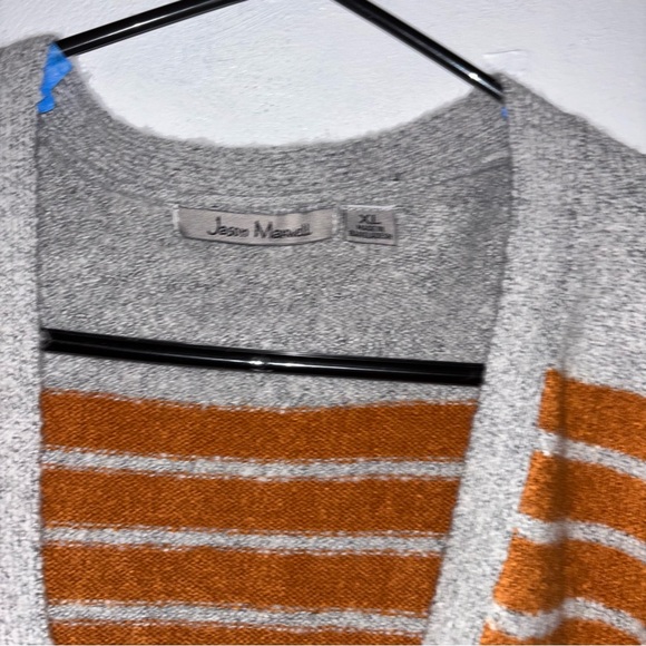 Jason Maxwell Gray and Brown Striped Cardigan women’s XL - Picture 5 of 7
